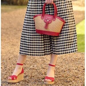 Fairfax & Favor Women's Cherry Valencia Wedges Size 8